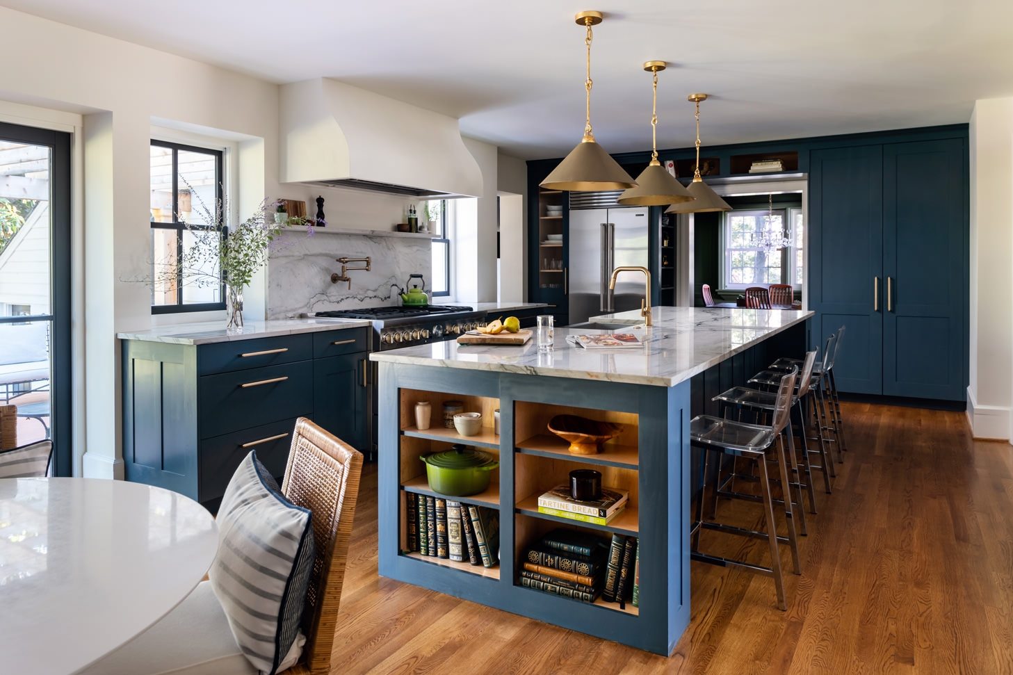 updated modern blue kitchen